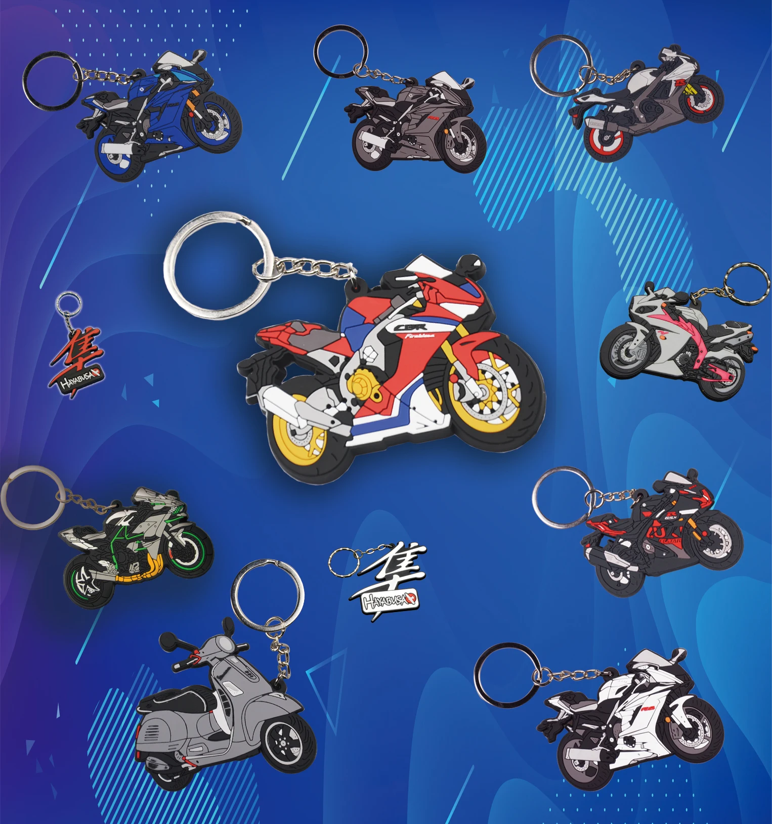 

Recrist Rubber Motorcycle Keychain keyring Car-styling For CBR 1000RR Motorcycle cool Car key holder