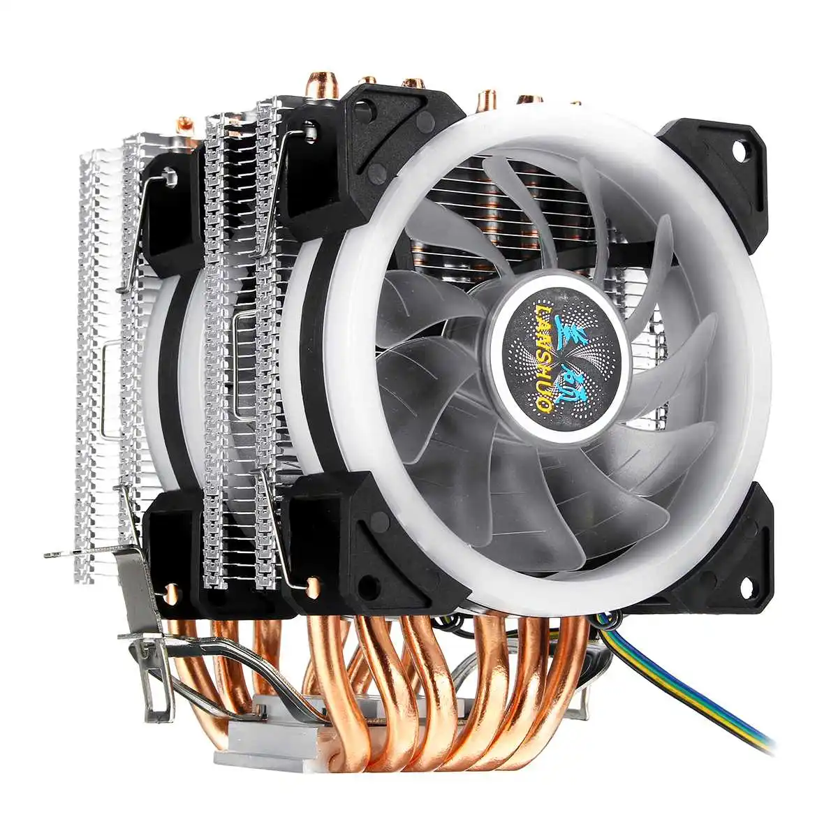 6 с тепловым стержнем heat pipe двойная башня Процессор кулер для Intel 775/1150/1151/1155/1156/1366 ВСЕ для AMD 4Pin RGB светодиодный вентилятор охлаждения тихий вентилятор Cooler Радиатор