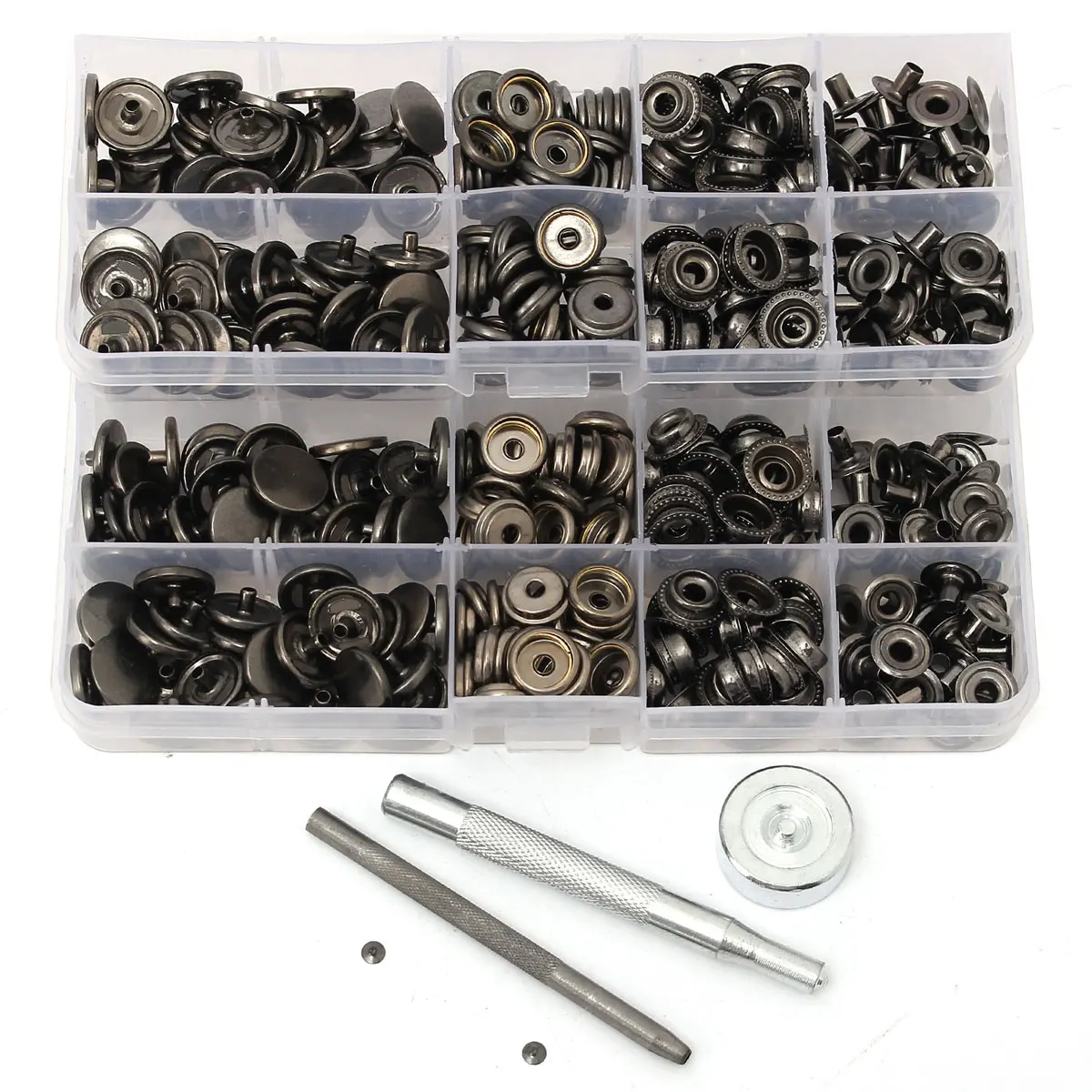 100pcs 15MM Stainless Steel Fasteners Tool Stud Button DIY Leather Craft Useful 100pcs 15MM Stainless Steel Fasteners Tool Stud Button DIY Leather Craft Useful