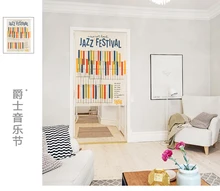 Taiwan Japan style Chinese American rock music poster bar fabric door curtain shade hanging curtain bedroom living room kitchen