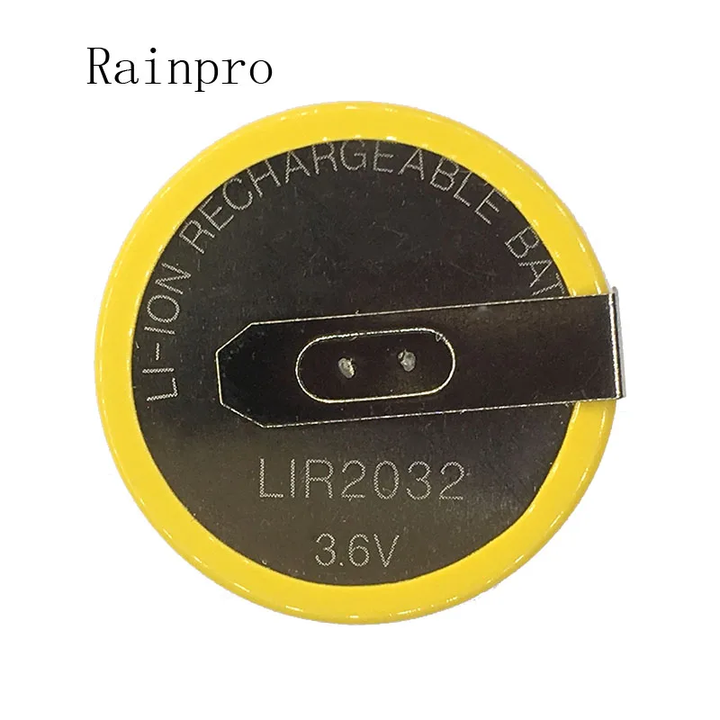 

Rainpro 5PCS/LOT LIR2032 2032 with pins 90 degrees 3.6V coin cell