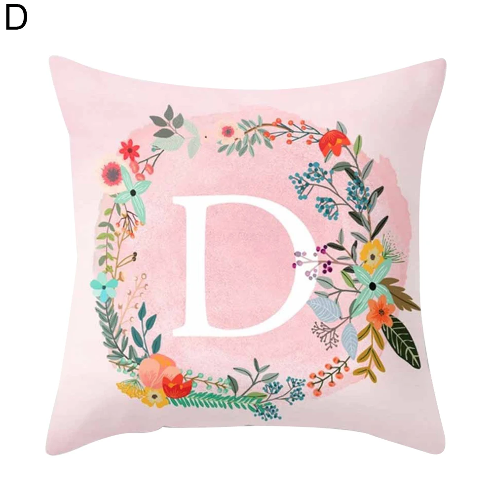spesifikasi 1 PC Fashion Gaya Pink A Sampai Z Huruf Pola Sarung Bantal Lembut Nyaman Square Sarung Bantal Sarung Bantal