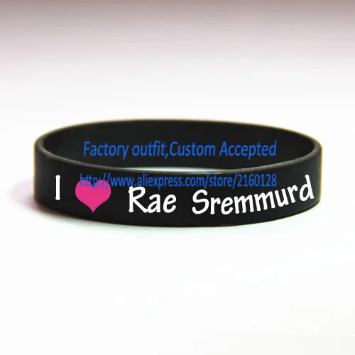 25PCS/Lot I Love Rae Sremmurd Narrow Silicome wristband bracelets 12MM Custom accepted