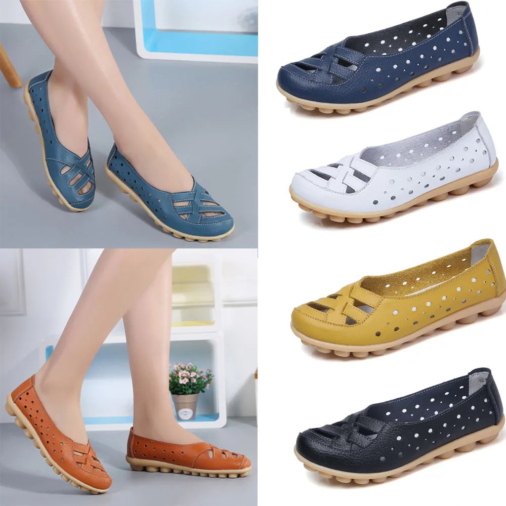 

2019 Women's Pumps New Fashion Spring Summer Shoes Casual Low Heel Breathable Soft Bottom Wild Leisure Peas Boat Shoes Loafers
