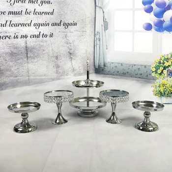 

Silver Mirror cake stand Electroplating Metal cupcake stand Grand design baking love wedding party dessert table decoration