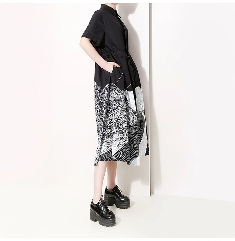 New Fashion Style Sash Lapel A-Line Casual Dresses Fashion Nova Clothing