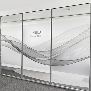 

Frosted glass film company office partition door light opaque custom static window stickers