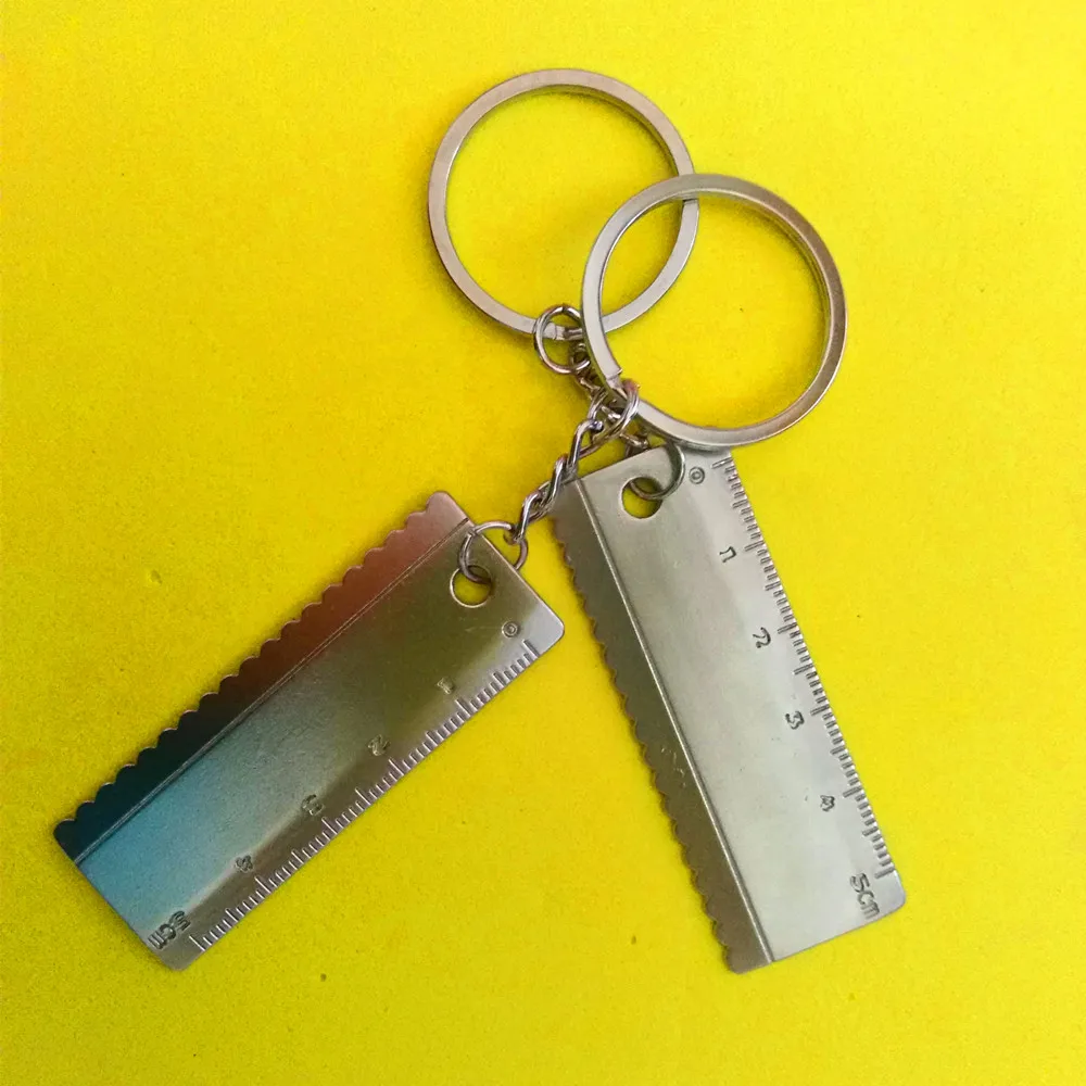 1 Pcs Mini tool keychains ruler keychain metal keychain zinc alloy key
