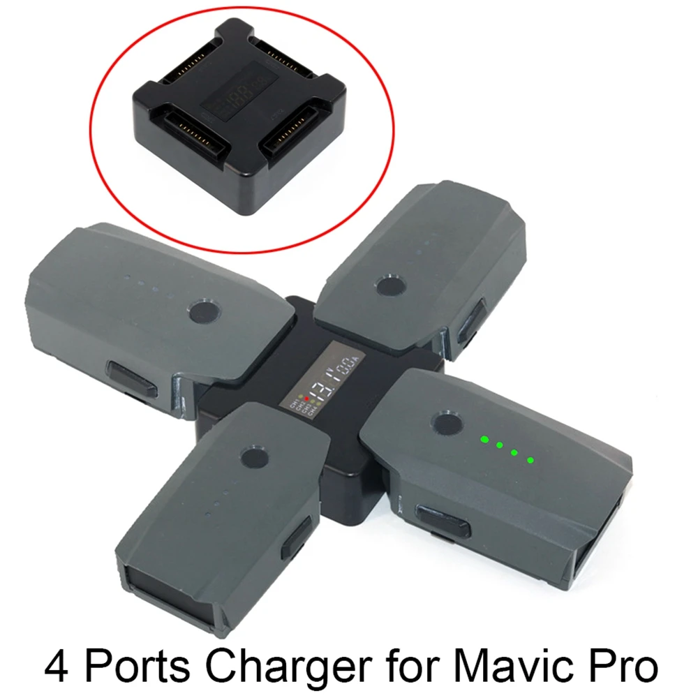 4 in1 Mavic Pro Battery Steward Parallel Charging Board Accessories Charger Adapter with Digital Display for DJI Mavic Pro drone