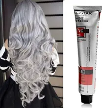 Neue Mode Frauen Farbstoff Haar Creme 100ML Haar Farbe Permanent Punk Haar Farbstoff Licht Grau Silber Farben Creme Haar pflege Produkte