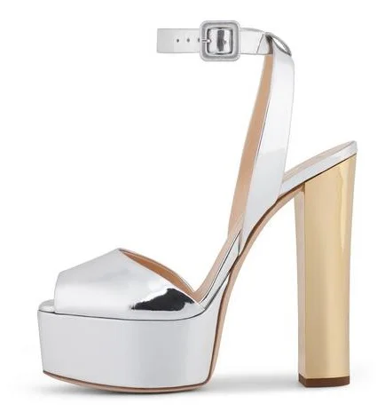 Hot Selling Metallic Platform Sandals Ankle Strap Chunky Heel Bling Bling Glitter Sandals 2018 Summer Dress Shoes High Heels Hot Selling Metallic Platform Sandals Ankle Strap Chunky Heel Bling Bling Glitter Sandals 2018 Summer Dress Shoes High Heels