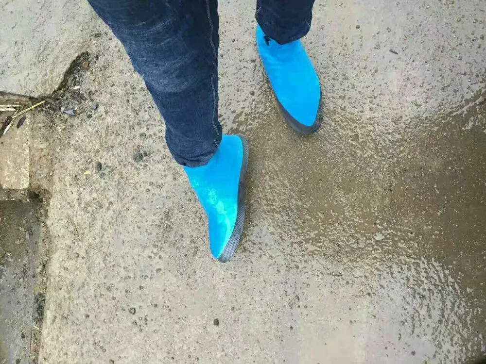 1 пара водонепроницаемых резиновых чехлов для обуви, утолщенные дождевые многоразовые эластичные Нескользящие Защитные чехлы для велосипедных сапог, Прямая поставка