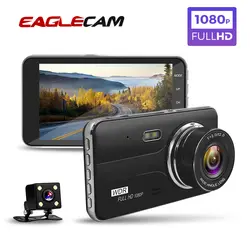 Автомобильный dvr 4 дюймов авто камера двойной объектив Full HD 1080 P регистраторы видео регистраторы с заднего вида камера регистратор с ночным