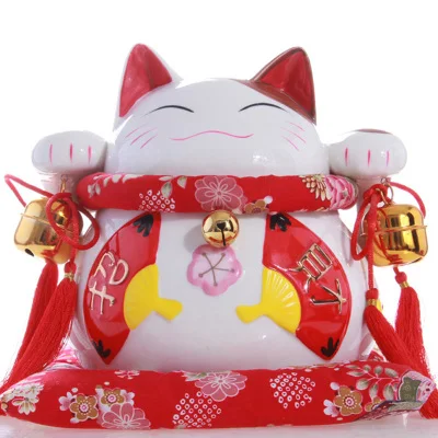 8 дюймов Maneki-Neko керамические китайские счастливые кошки манящие Фортуны кошки статуэтки счастливый Шарм копилка украшения дома - Цвет: D