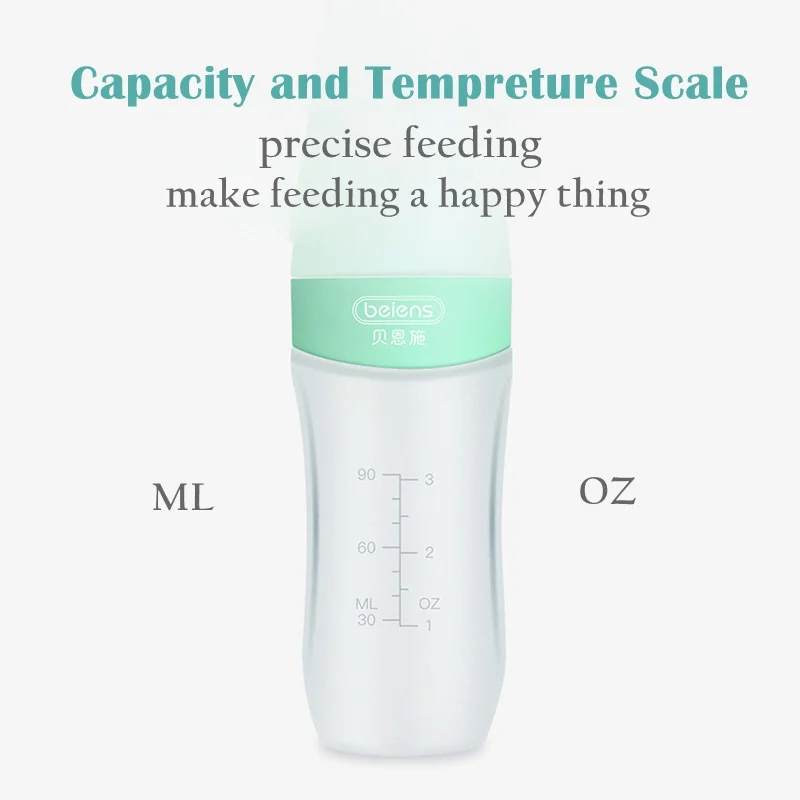 Beiens Baby Feeder Bottle 90ml Spoon with Cover for Infant Toddler Food  Milk Medicine Supplement Feeding Bottle Squeeze Feeder