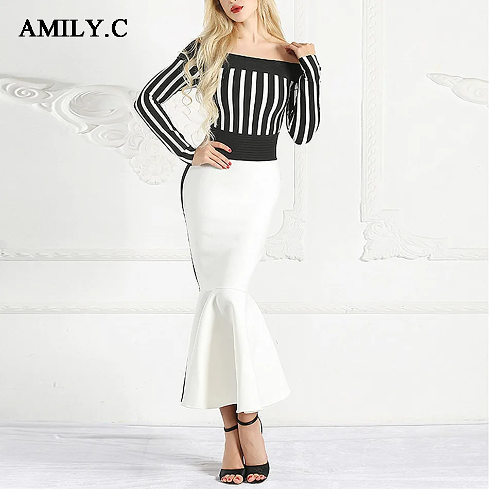 Fora-Do-Ombro-Vestido-Preto-E-Branco-Listrado-Elegante-Primavera-2018-Moda-Plissado-Mulheres-Vestidos-de_