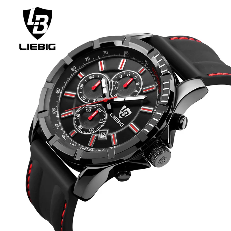

LIEBIG Luxury Brand Military Watch Men Quartz Analog Clock Sport Watches Silicone Strap Waterproof Wristwatch Relogios Masculino