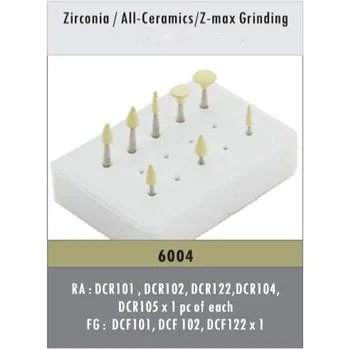 

8 Pieces/Box Zirconia All-Ceramics Z-max Grinding Polishing New Zirconia Ceramic Diamond Bur Polisher Kits