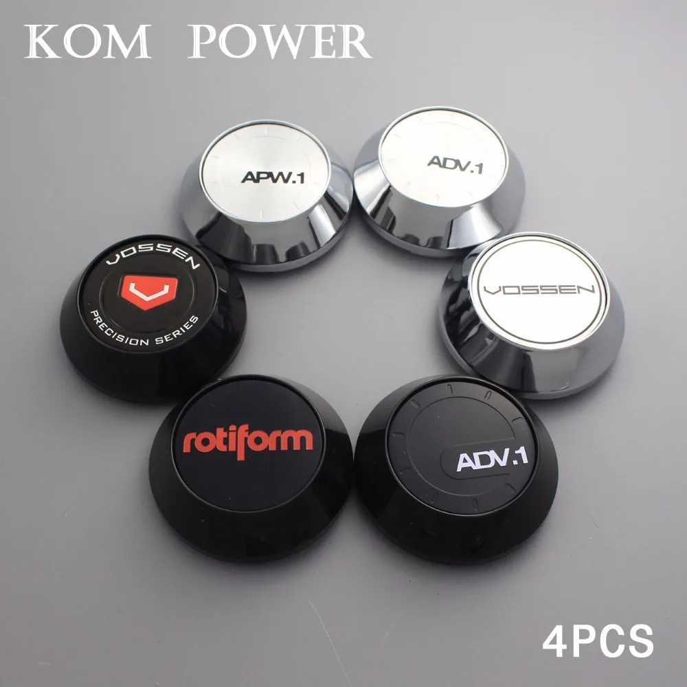 

KOM set of 4 65mm center cap for rims voiture trim hubcap rotiform letter logo emblem wheel cover caps for vossen CVT VFS2 car