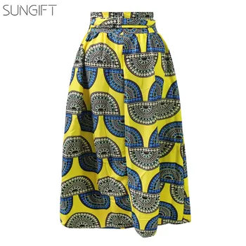 

SUNGIFT Dashiki African Dresses Women Clothing 2019 African Traditional Top Fashion Polyester New Printing Skirts Mix Color