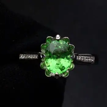 

Tsavorite Ring Fine Jewelry Real 18 K Gold Jewelry Natural Unheat 1.4ct Tsavorite Gemstones Tsavorites Female Wedding Rings