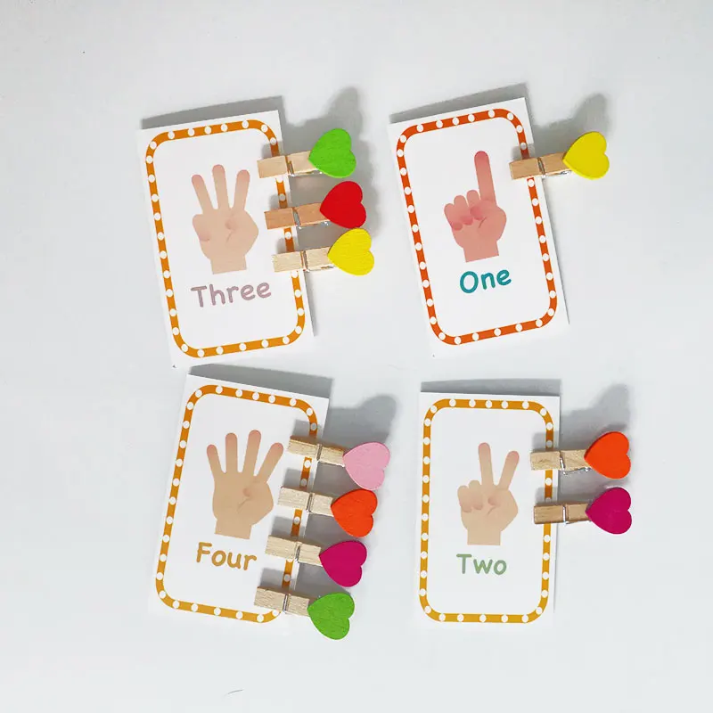 Montessori Digital Cards with Clips Set Language Materials Educational Learning Toys for Toddlers Juguetes Brinquedos MH0264H