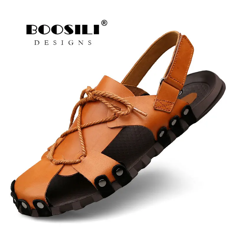 

Zapatillas Hombre Sale Sapato Feminino Mens High Quality Leather Sandal 2019 New Men's Breathable Sandals Leisure Shoes
