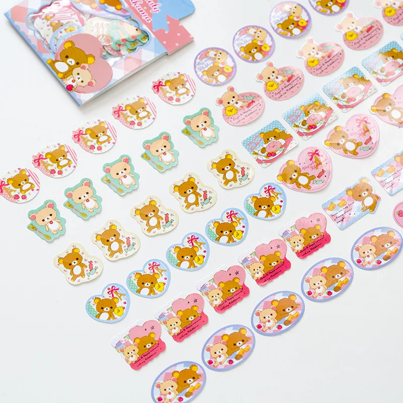 60 шт./упак. Kawaii Rilakkuma наклейки Мини альбом для стикеров бумага дневника сделай сам