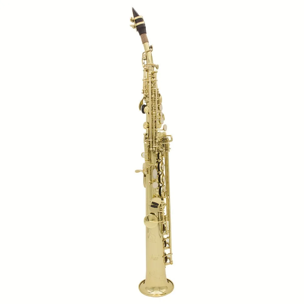 LADE Soprano Saxophone SAX Bb Brass Lacquered Gold Body and Keys with