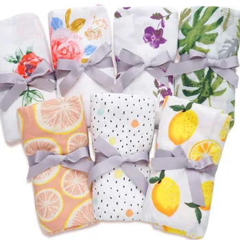 

2019 New Style Dropshipping Custom-made Baby Blankets Newborn Muslin Diaper Swaddle Baby Bath Towel Infantil Warp Baby Bed Stuff