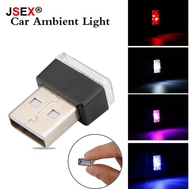Автомобиль USB декоративная лампа прикуривателя светодио дный LED атмосфера огни