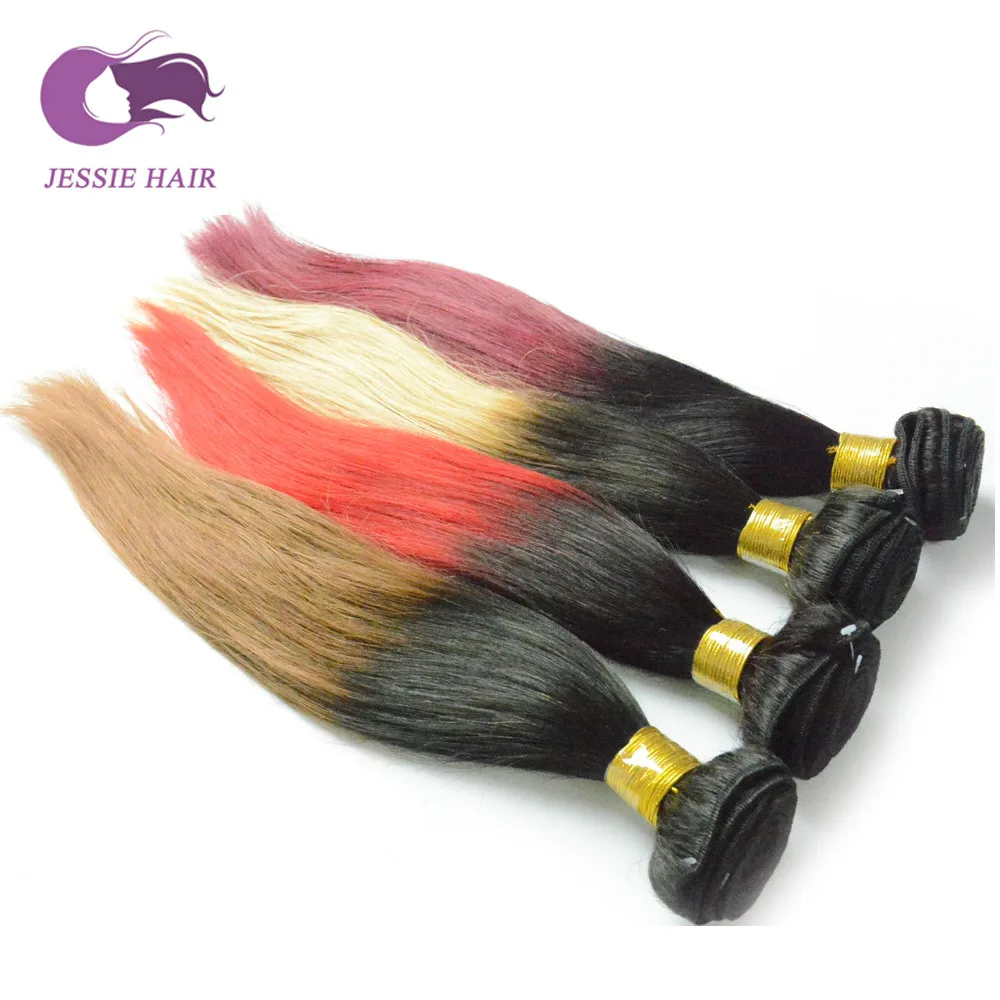 

Brazilian Ombre Hair Extension Straight 3 Bundles Top Quality Remy Hair Queen Hair Products On Sale