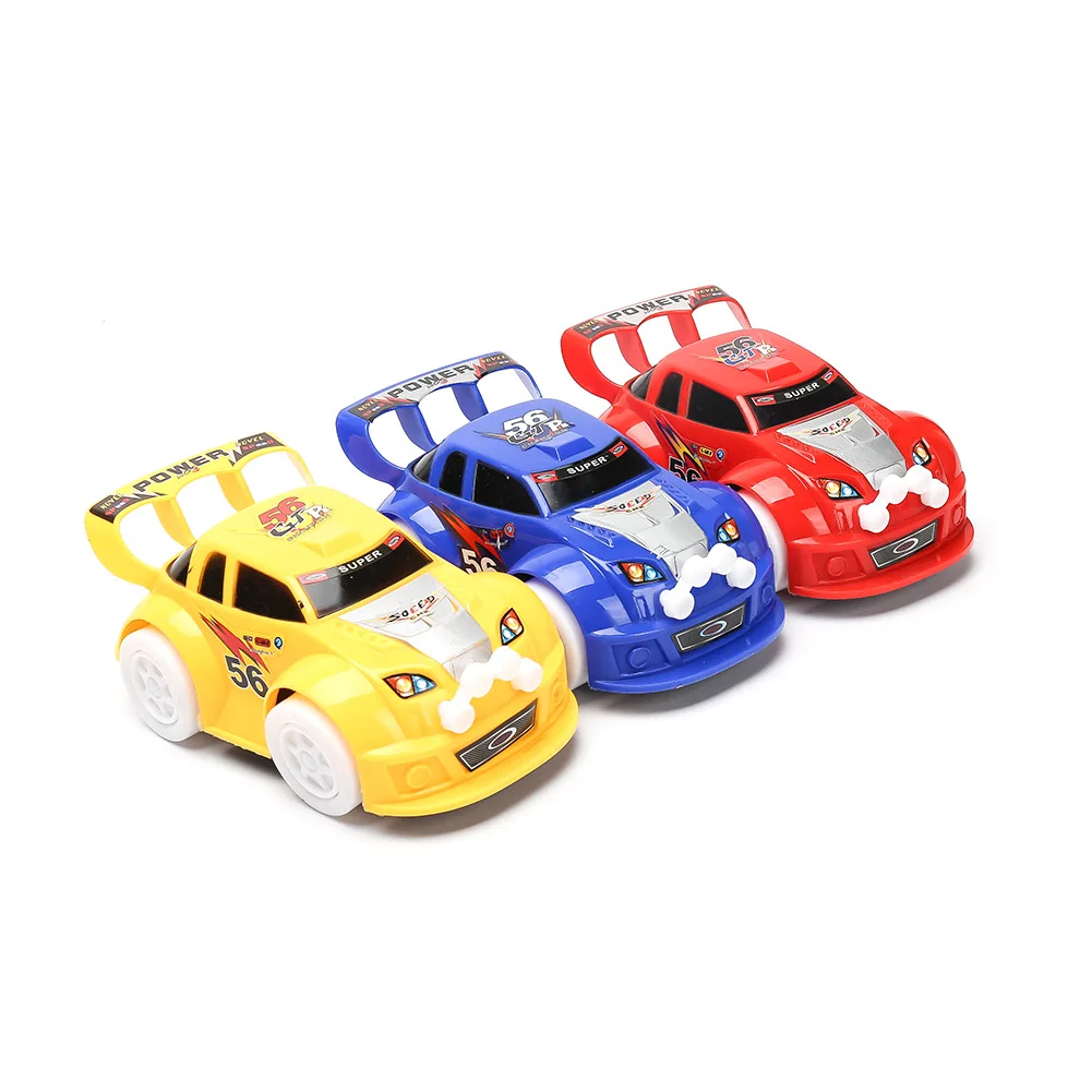 1pc Universal Turning Plastic Cute Flashing Glow Music Racing Cars for