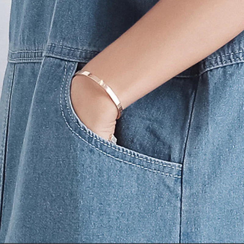 Johnature Sweet Korean Spaghetti Strap Solid Ruffles Women Spring Summer Denim Dress Loose mid-calf Mermaid Jean Dress
