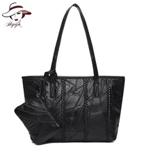 Set Bags Genuine Leather 2 Bags Shoulder Handbag and Clutch Famous Brand Messenger Hand Bag Knitting Crossbody Tote Ladies Purse