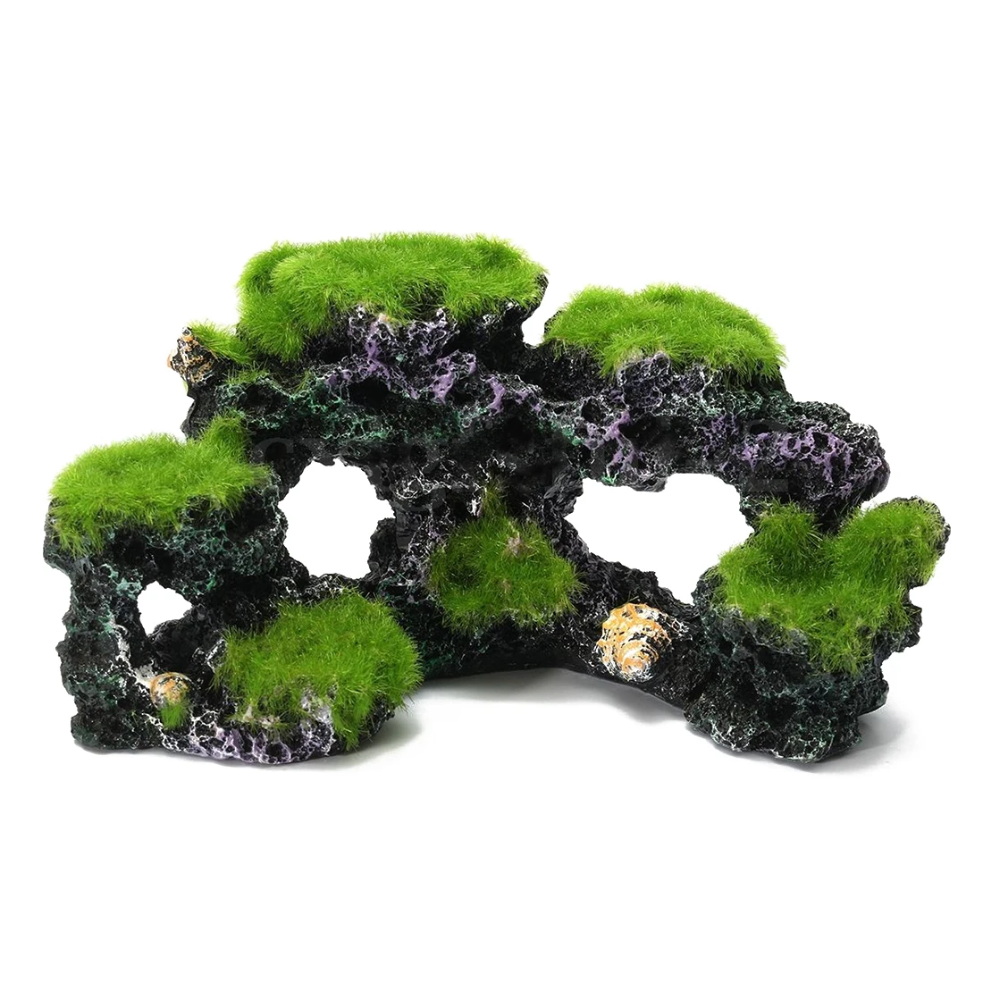 Hot Resin Aquarium Coral Reef Moss Rock Fish Tank Marine Island ... Moss On Rocks In Aquarium