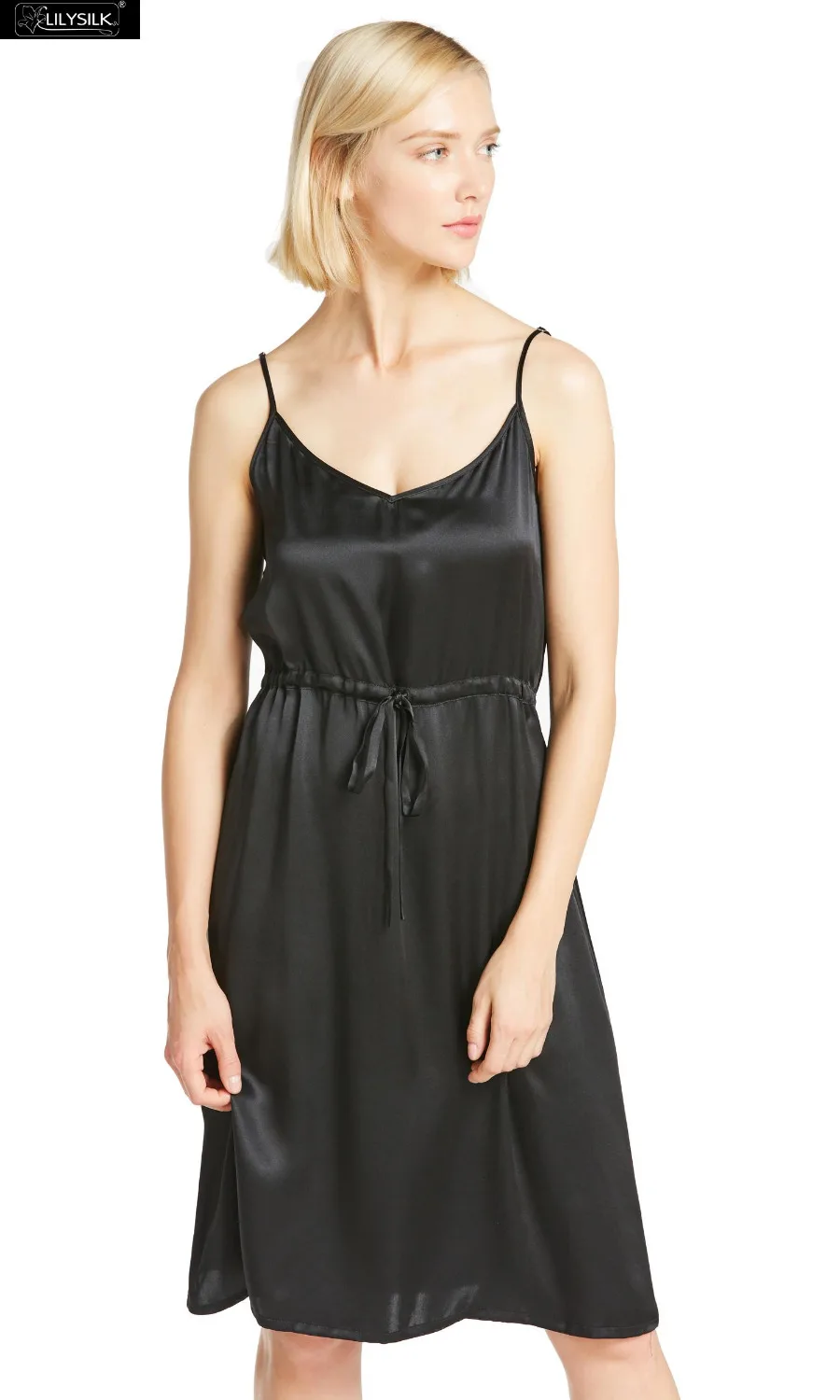 LILYSILK Dress Women Clothes Silk Ladies Summer 22mm V Neck Waist