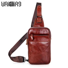 Лидер продаж, модная кожаная мужская сумка через плечо из натуральной коровьей кожи, повседневная мужская сумка из натуральной кожи на груди, мини-iPad