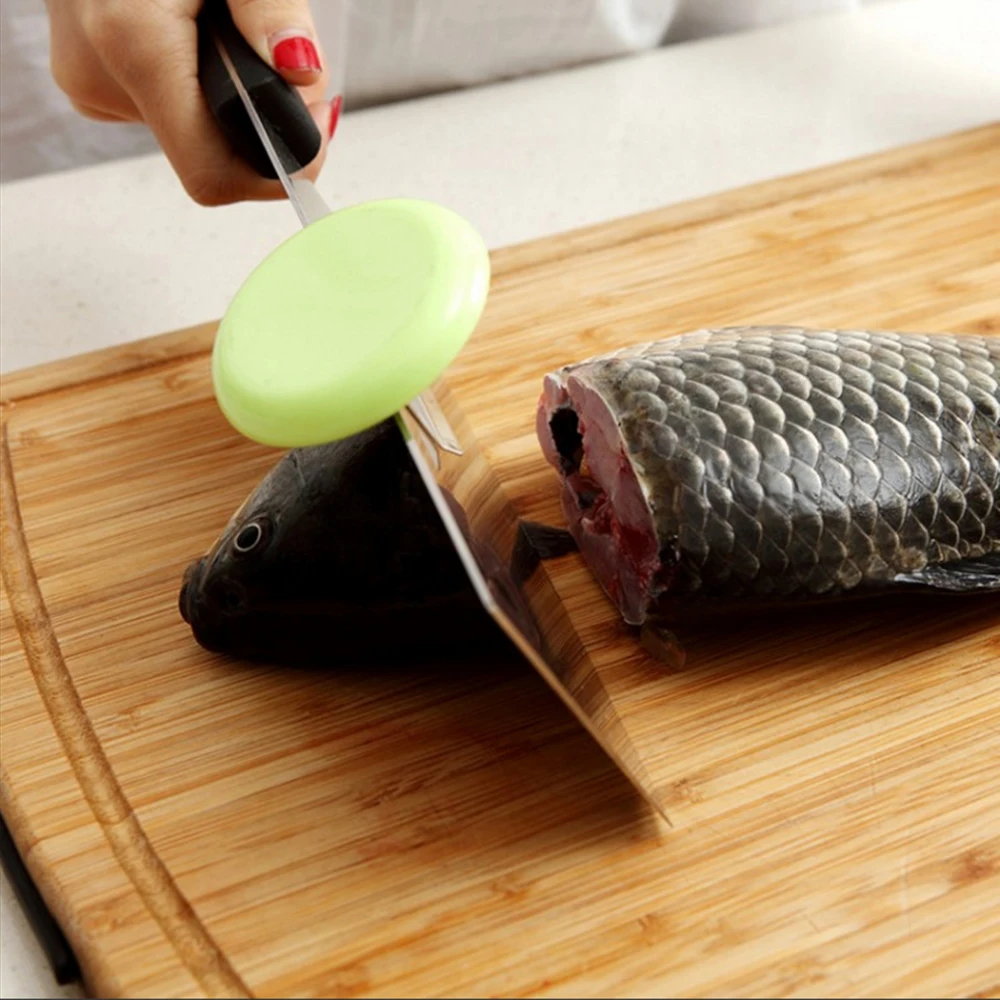 1 Pc Stainless Steel Kitchen Knife Cap Helper for Chopping Cutting Meat Fish Chicken Bone Effortless Kitchen Tool Supplies TSLM1