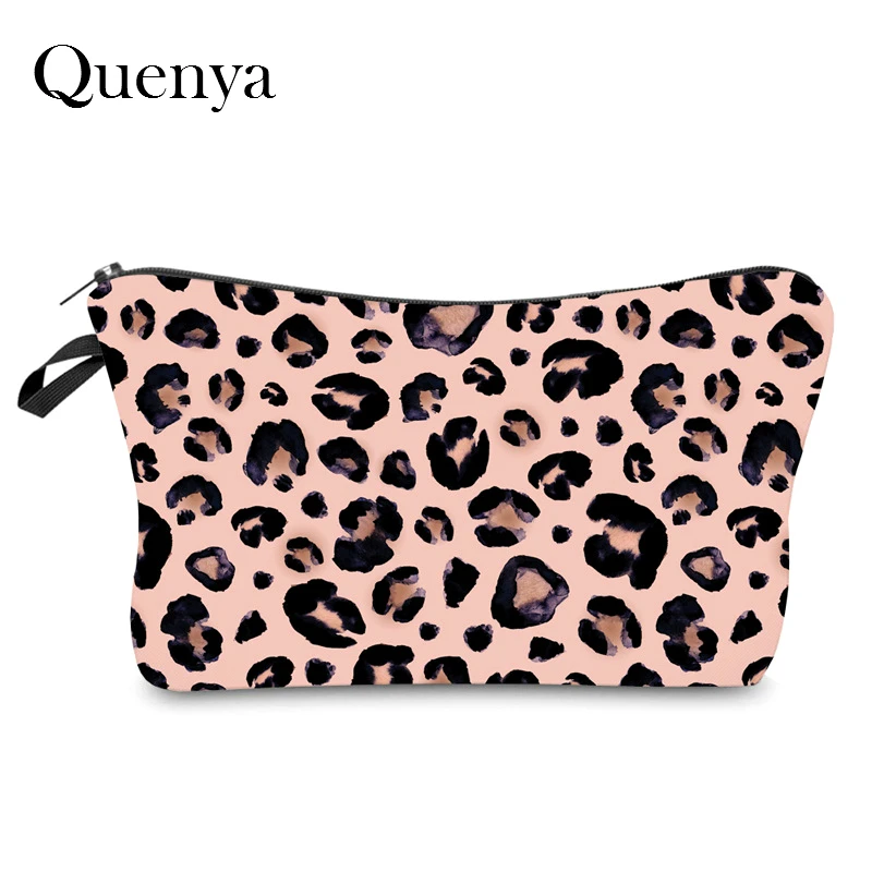 

Quenya 3D Printed Leopard Women Travel Cosmetic Bags Small Makeup Clutch Pouch Cosmetic and Toiletries Organizer Bag Beauty Case