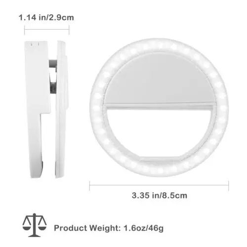 Универсальный телефон селфи кольцевой светильник USB заряжаемый Круглый Портативный фотография свет кольцо три режима затемнения селфи светодиодный свет фото
