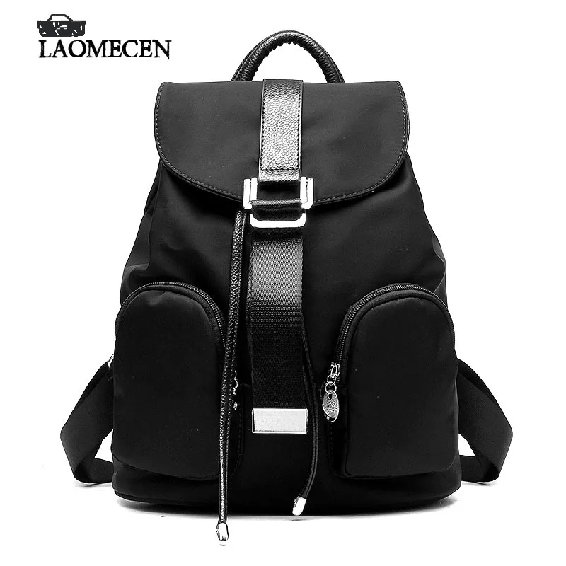 

Mochila Feminina Women Canvas Backpack With Belt Bucket Black Backpack Waterproof Back Pack School Bag Cover Female Backpacks
