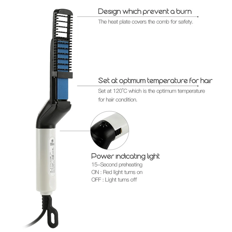 Многофункциональная расческа для волос, быстрый выпрямитель для бороды, завивка, бигуди, шоу, шапка, мужская красота, инструмент для укладки волос, широкая зубная расческа