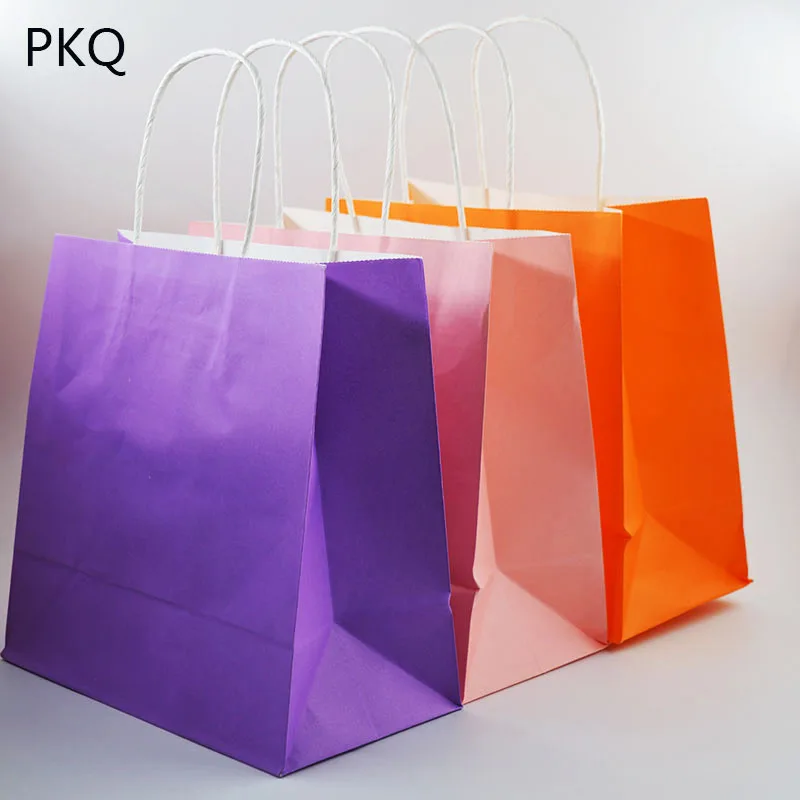 

10pcs Simple large paper gift bag with handle/shopping bags/festival gift packaging bag/Excellent quality 22*11*21.5 cm / 5.30