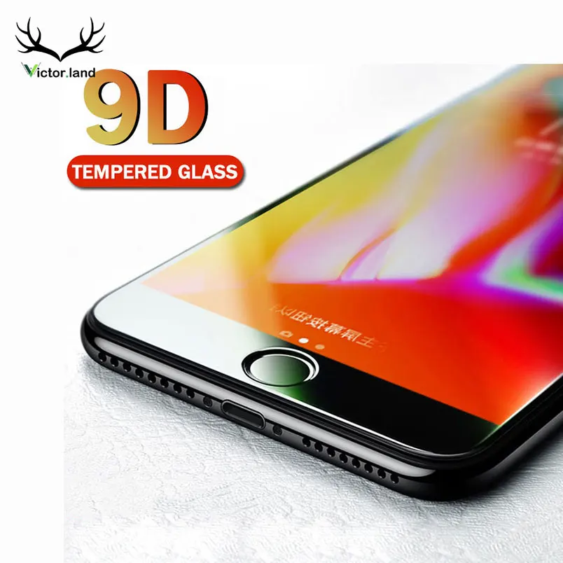 

9D Screen Protector For iPhone 11 11r Pro Xs Max XR X 10 7 8 6 6s plus Curved Edge Tempered Glass 9H Full Cover Film Case