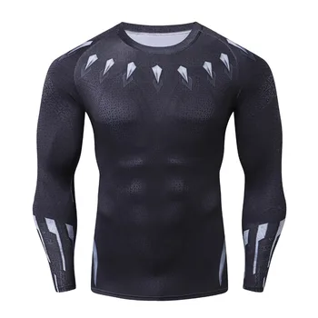 

Avengers 3 Raglan Sleeve Black Panther Compression Shirts 3D Printed T shirts Men 2018 Avengers Comics Tops For Male BodyBuildin