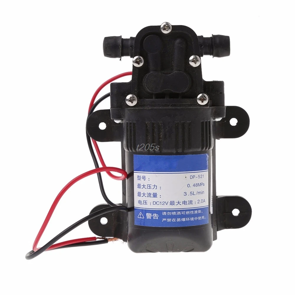 

DC 12V 3.5L/Min 0.48MPa 70 PSI Diaphragm High Pressure Self Priming Water Pump Micro Pumps T12 Drop ship