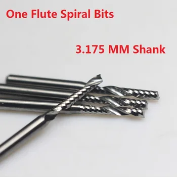 

1pc 3.175mm SHK Single Flute Bit Carbide Engraving Cutters Wood Cutting Tools Blade for Carving Milling MDF acrylic PVC