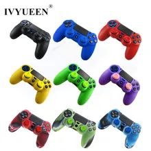 IVYUEEN for Sony PlayStation 4 PS4 DS4 Pro Slim Controller 1 PCS Soft Silicone Protection Case Cover Skin + 2 Thumbsticks Grips