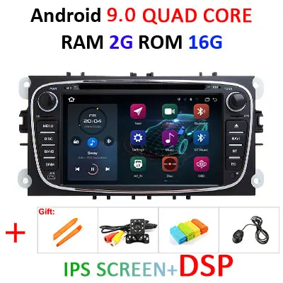 DSP ips экран 4G 64G android 9,0 2 din Автомобильный мультимедийный плеер для FORD FOCUS Mondeo S-MAX C-MAX Galaxy kuga gps стерео - Цвет: 9.0 2G 16G IPS DSP-B